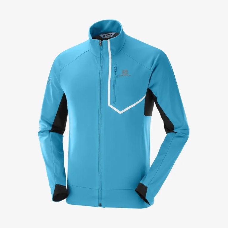 Turquoise Salomon Gore Tex Infinium Windstopper Pro Men's Jackets | IE WR1948